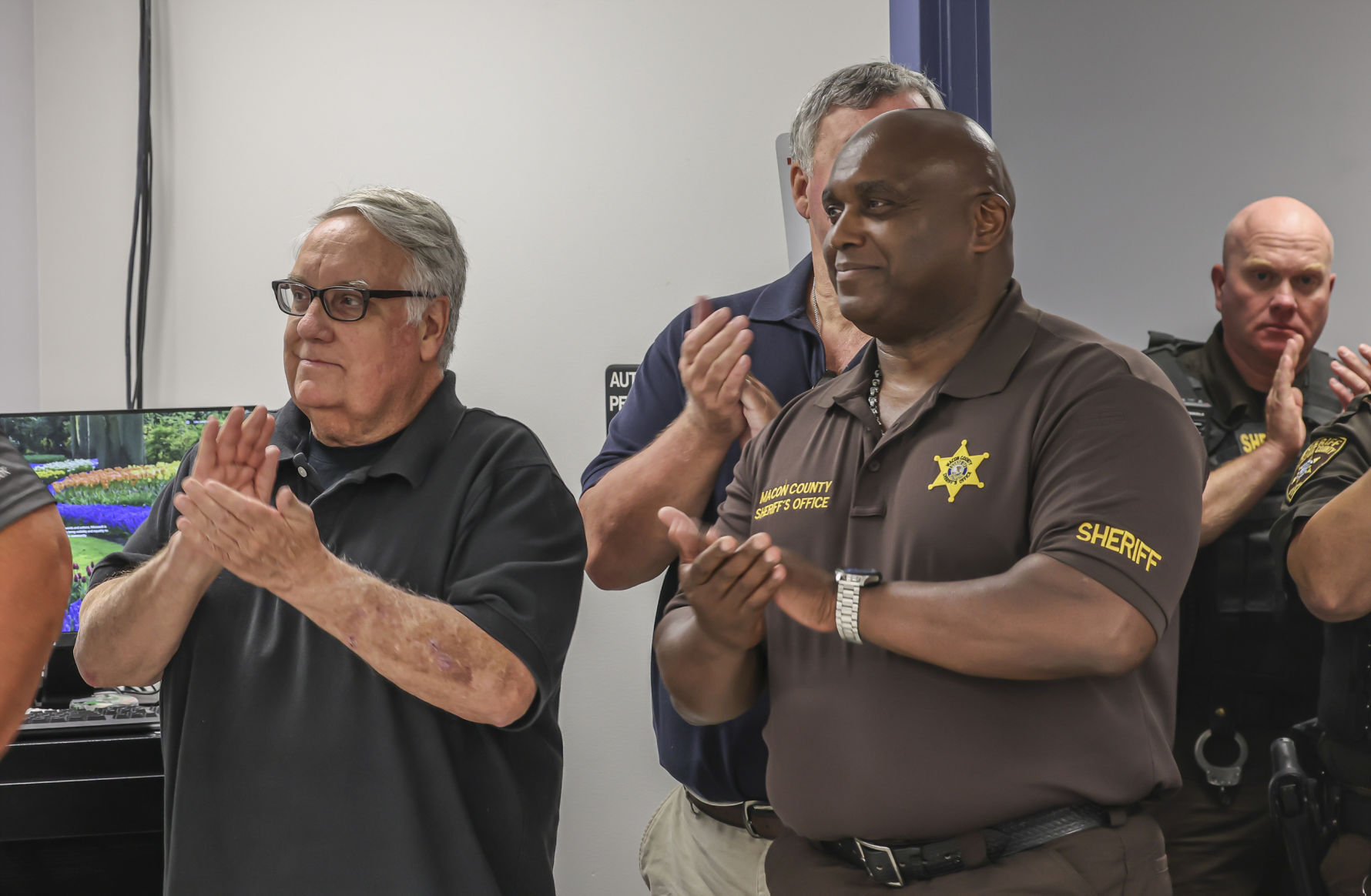 Former Macon County Sheriffs Howard Buffett and Tony Brown